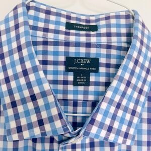 J. Crew Thompson Dress Shirt Blue White & Purple Check Men’s L